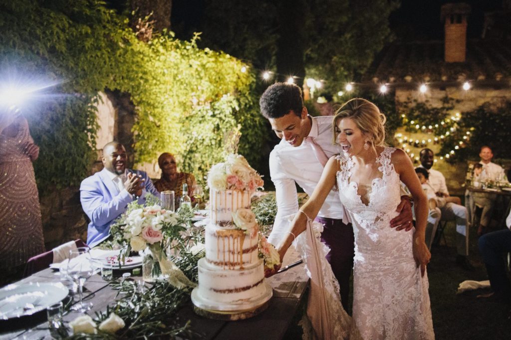 Wedding cake at Tuscan Wedding