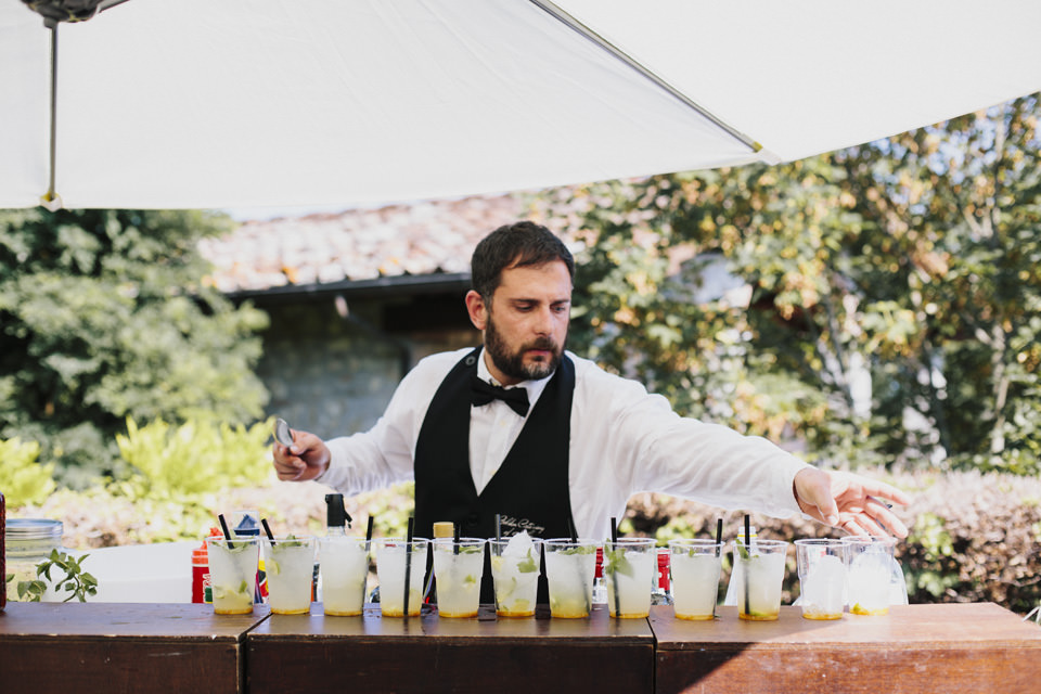 signature cocktail at wedding in Tuscany.