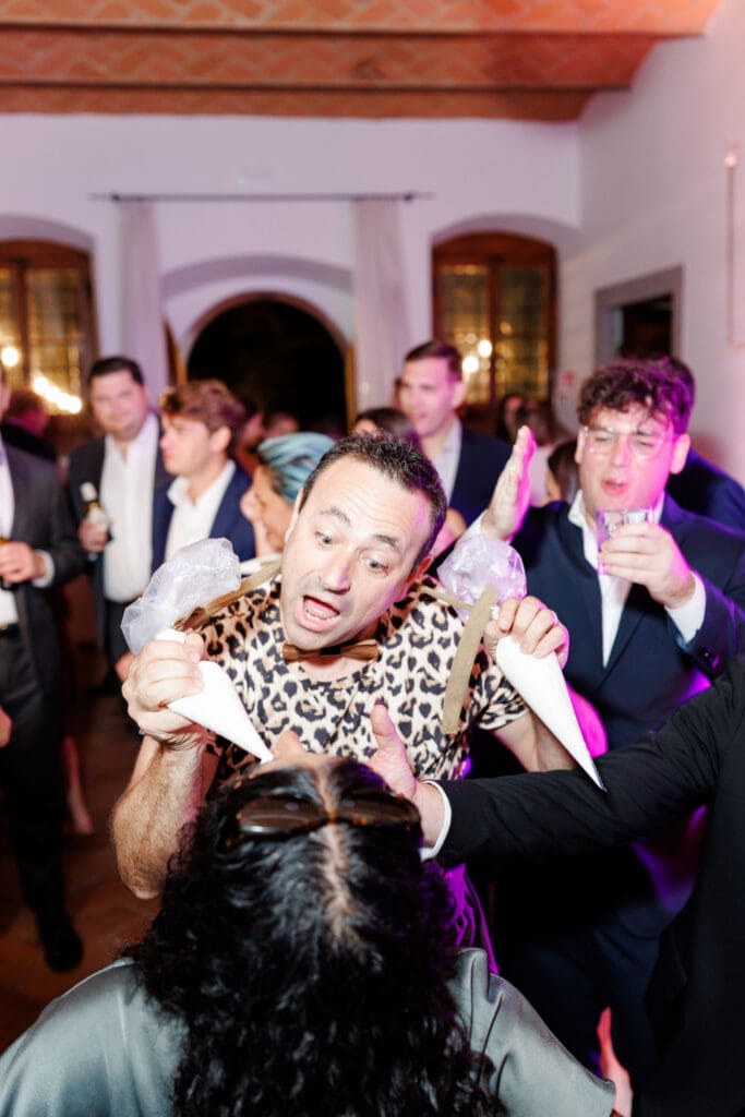 Cannoli being served on the dance floor at full energy